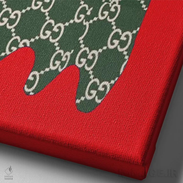 تابلو دکوراتیو بو گوچی اثر جولی شریبر - نمای نزدیک بافت بوم