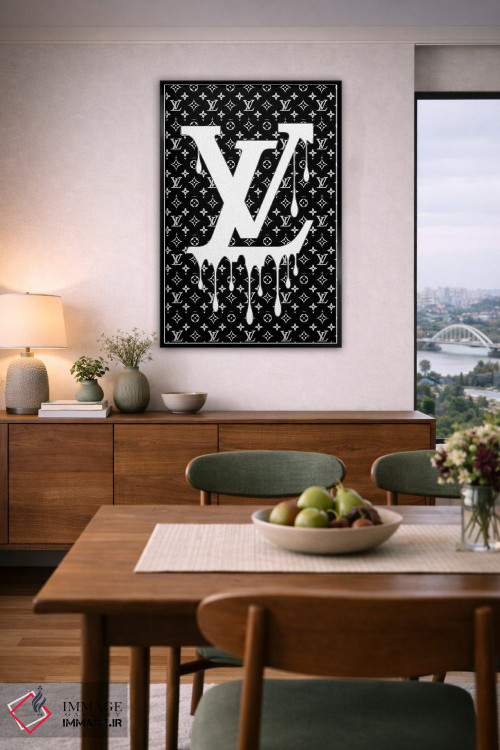 تابلو دکوراتیو لوییز ویتون سیاه و سفید اثر جولی شریبر - D6B