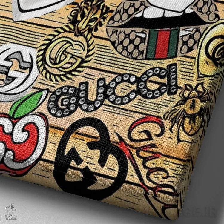 تابلو دکوراتیو زندگی گوچی است اثر جولی شریبر - نمای نزدیک بافت بوم