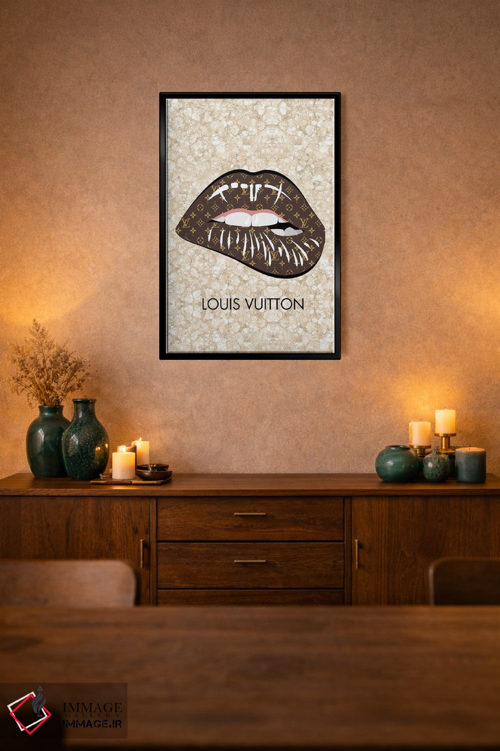 تابلو دکوراتیو لب های لوییز ویتون اثر جولی شریبر - D2B