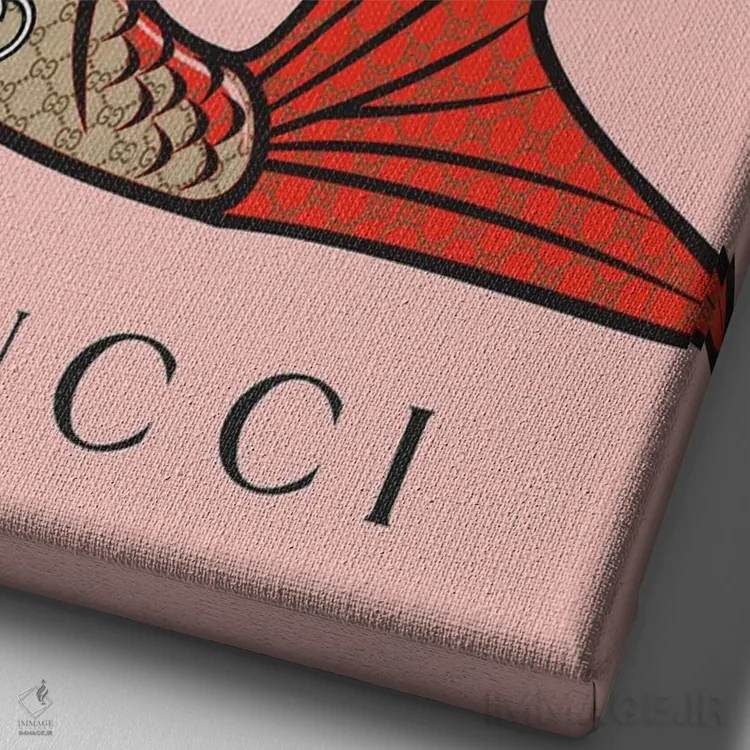 تابلو دکوراتیو کوئی گوچی اثر جولی شریبر - نمای نزدیک بافت بوم