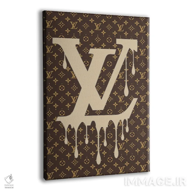 تابلو دکوراتیو الگوی لوگوی قطره ای لوییز ویتون اثر جولی شریبر - نمای پرسپکتیو محصول