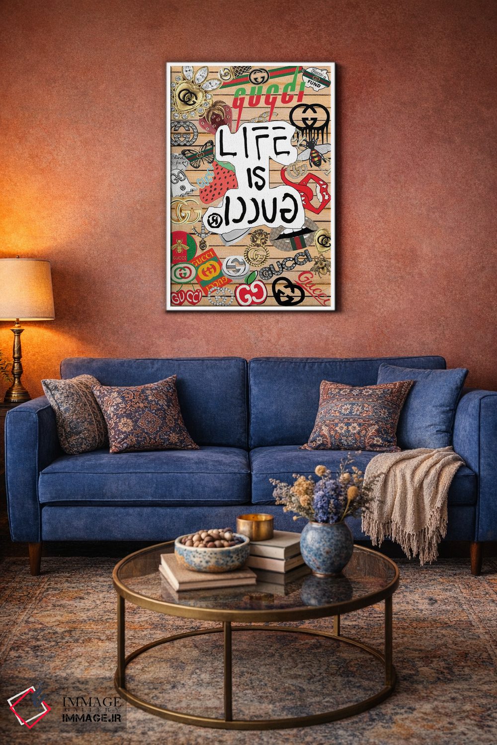 تابلو دکوراتیو برچسب های گوچی اثر جولی شریبر - D3W