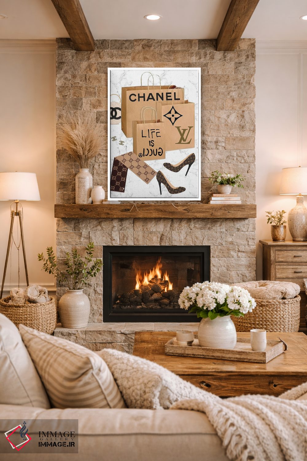 تابلو دکوراتیو Chanel, & Louis Vuitton,سفر خرید از گوچی، شنل و لوییز ویتون اثر جولی شریبر - D1W