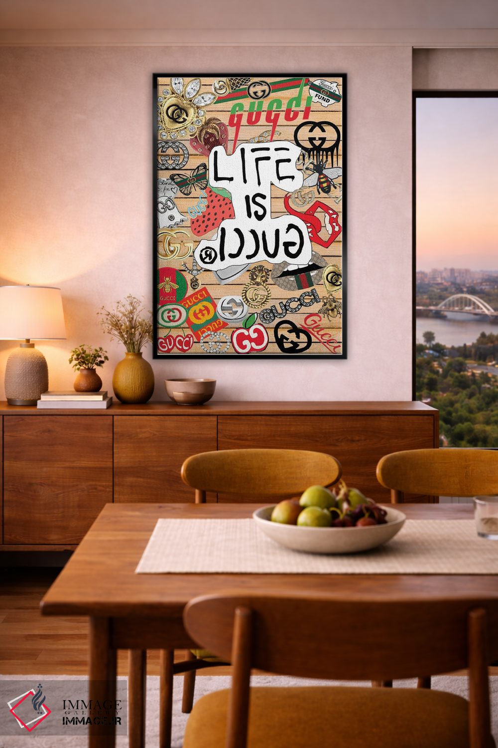 تابلو دکوراتیو برچسب های گوچی اثر جولی شریبر - D6B