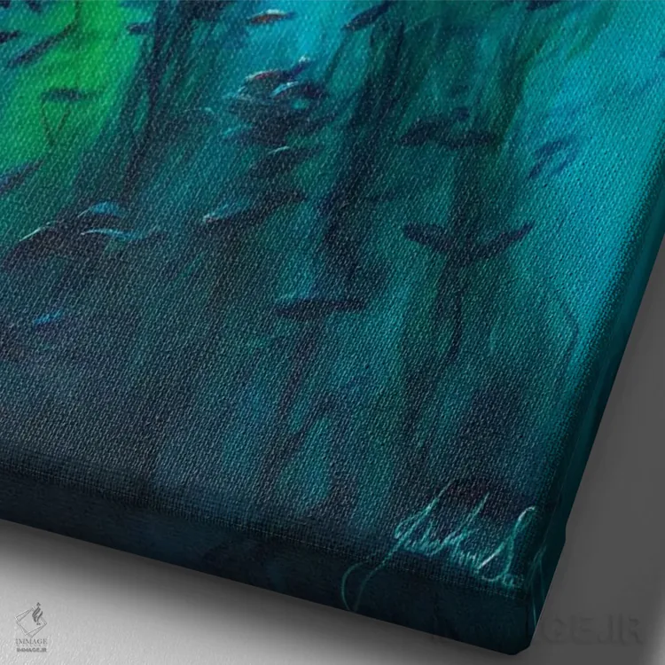 تابلو انتزاعی موج های صلح ۲ اثر جولی ان اسکات - نمای نزدیک بافت بوم