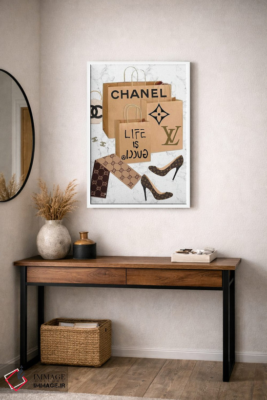 تابلو دکوراتیو Chanel, & Louis Vuitton,سفر خرید از گوچی، شنل و لوییز ویتون اثر جولی شریبر - D3W