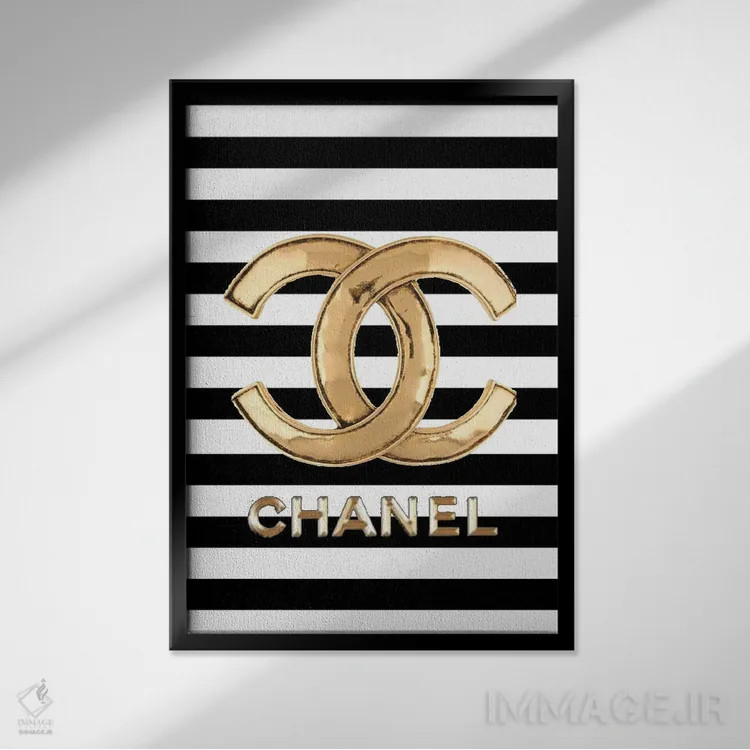 تابلو دکوراتیو شنل سیاه و سفید اثر جولی شریبر - نمای قابدار مشکی