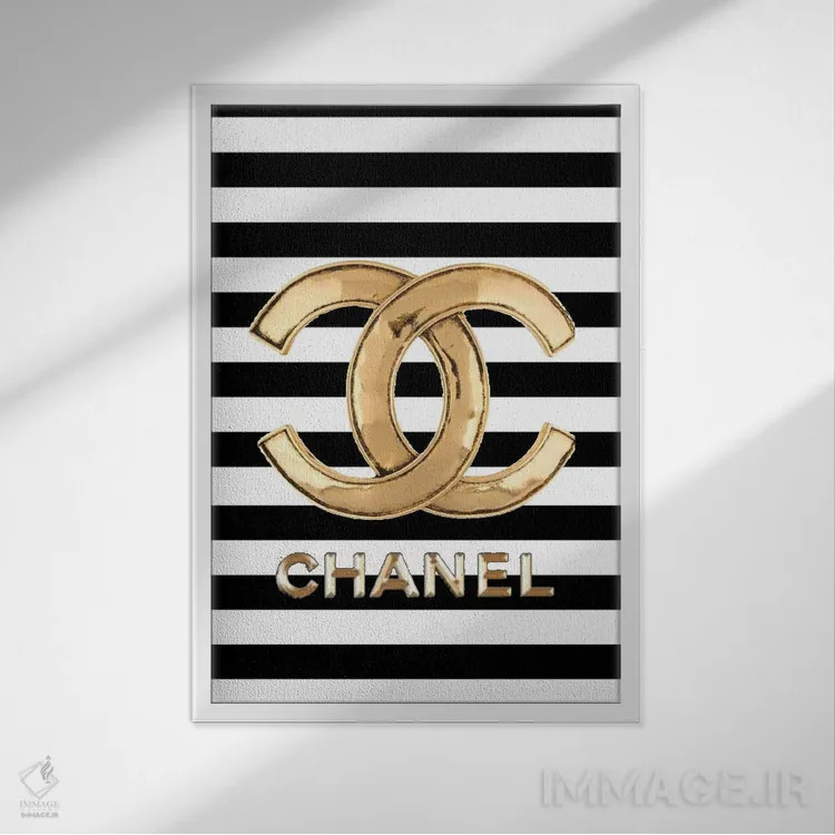 تابلو دکوراتیو شنل سیاه و سفید اثر جولی شریبر - نمای قابدار سفید