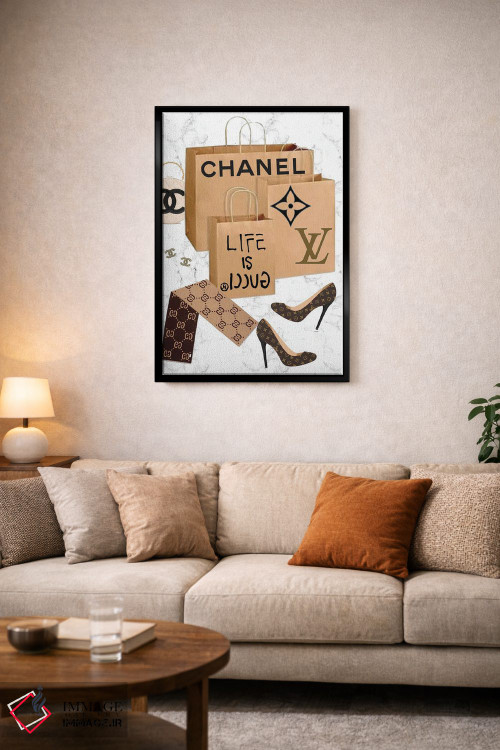 تابلو دکوراتیو Chanel, & Louis Vuitton,سفر خرید از گوچی، شنل و لوییز ویتون اثر جولی شریبر - D5B