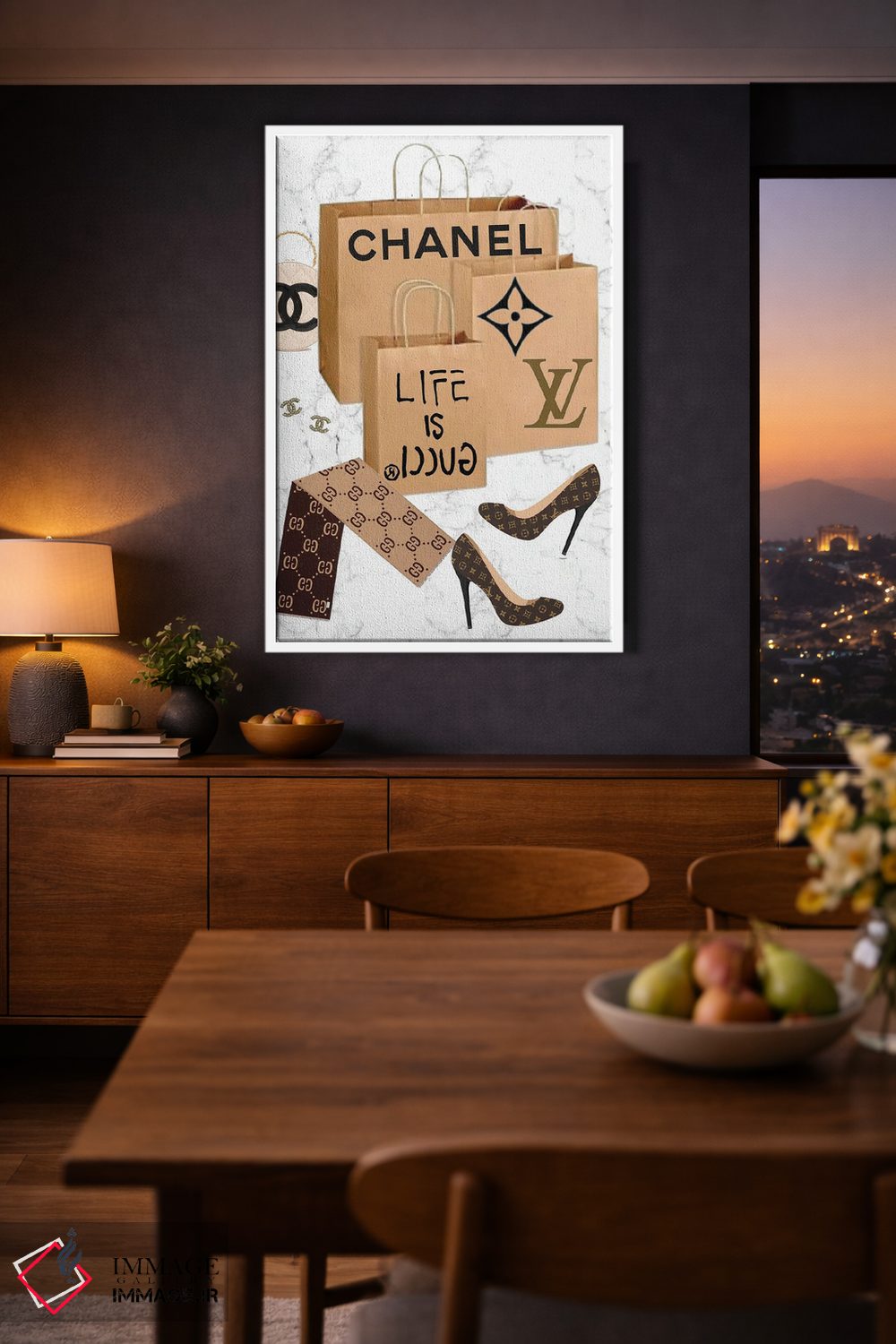 تابلو دکوراتیو Chanel, & Louis Vuitton,سفر خرید از گوچی، شنل و لوییز ویتون اثر جولی شریبر - D4W