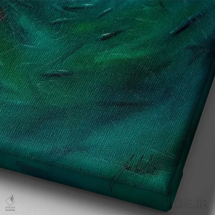 تابلو انتزاعی موج های صلح ۳ اثر جولی ان اسکات - نمای نزدیک بافت بوم