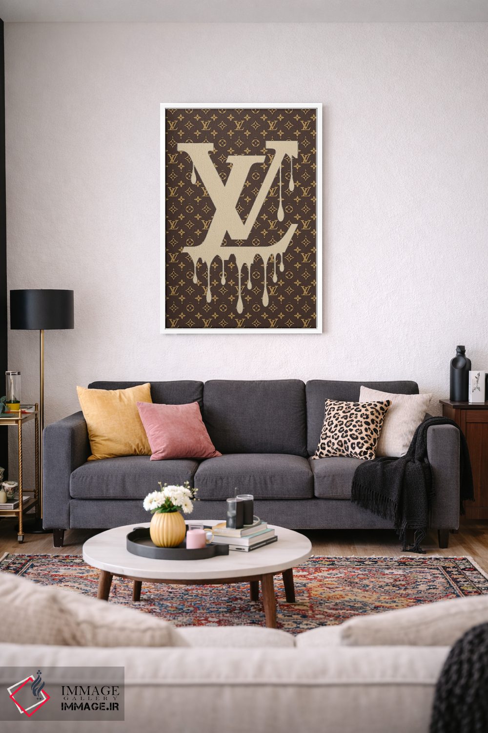 تابلو دکوراتیو الگوی لوگوی قطره ای لوییز ویتون اثر جولی شریبر - D1W
