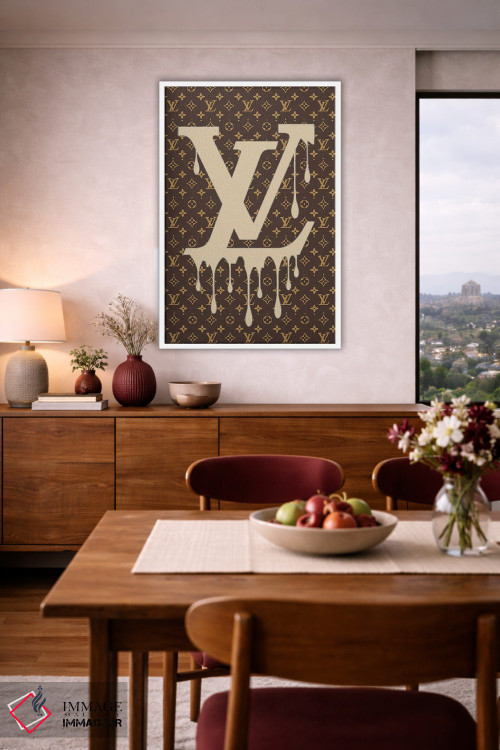 تابلو دکوراتیو الگوی لوگوی قطره ای لوییز ویتون اثر جولی شریبر - D3W