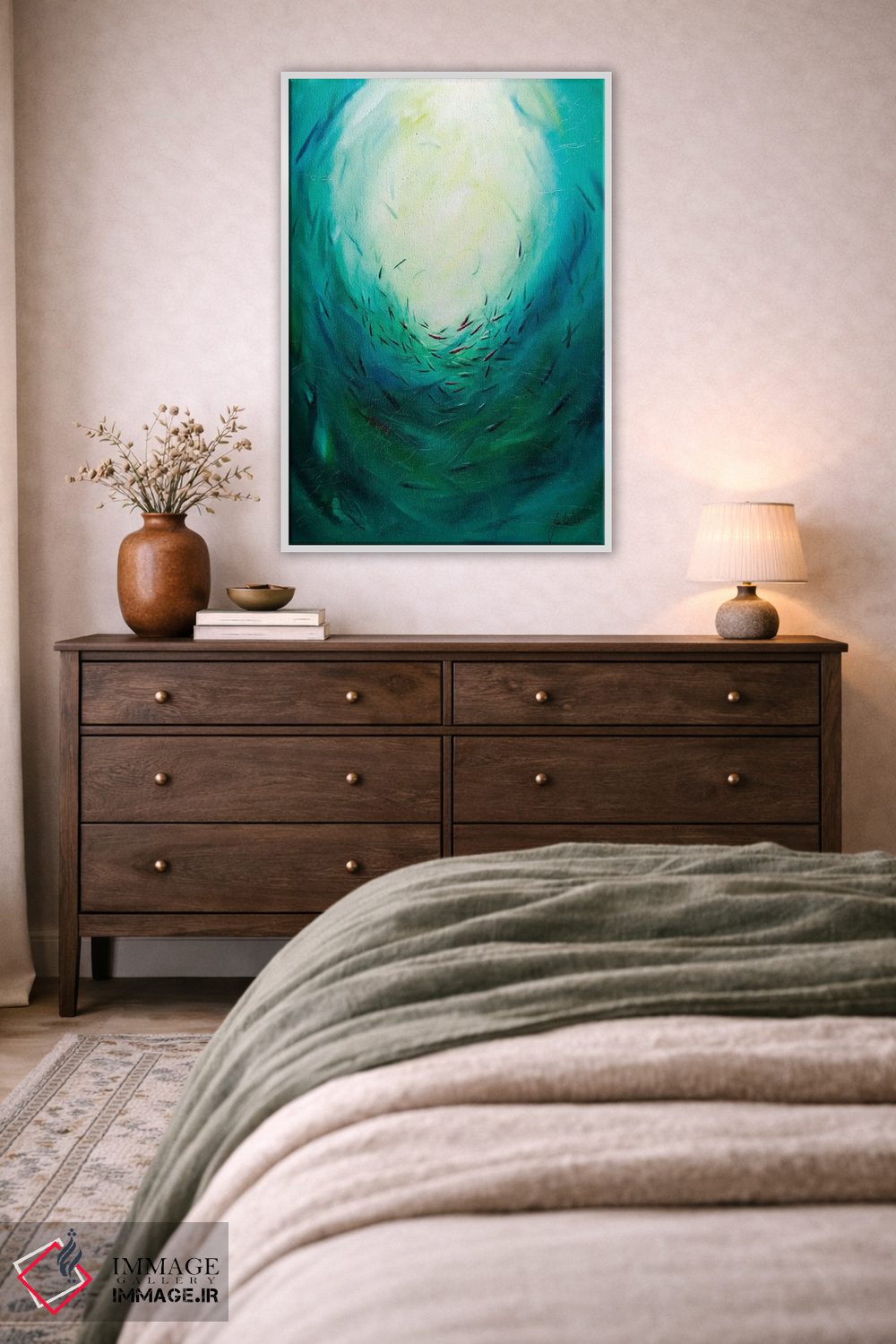 تابلو انتزاعی موج های صلح ۳ اثر جولی ان اسکات - D3W
