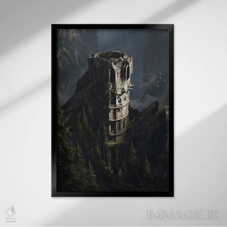 تابلو دکوراتیو نور روز بر دیوارها می خزد اثر جولیان باور - نمای قابدار مشکی