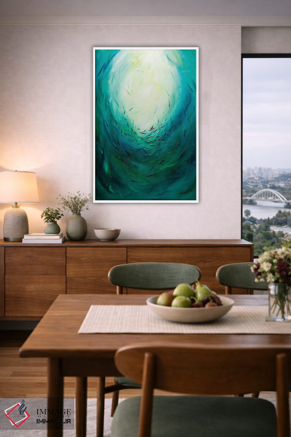 تابلو انتزاعی موج های صلح ۳ اثر جولی ان اسکات - D5W