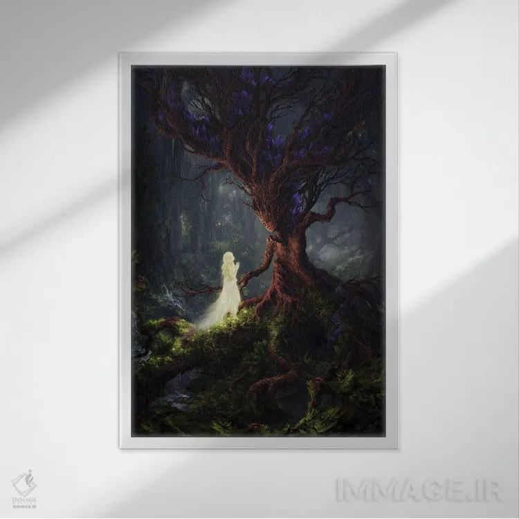 تابلو دکوراتیو مسافر شبانه اثر جولیان باور - نمای قابدار سفید