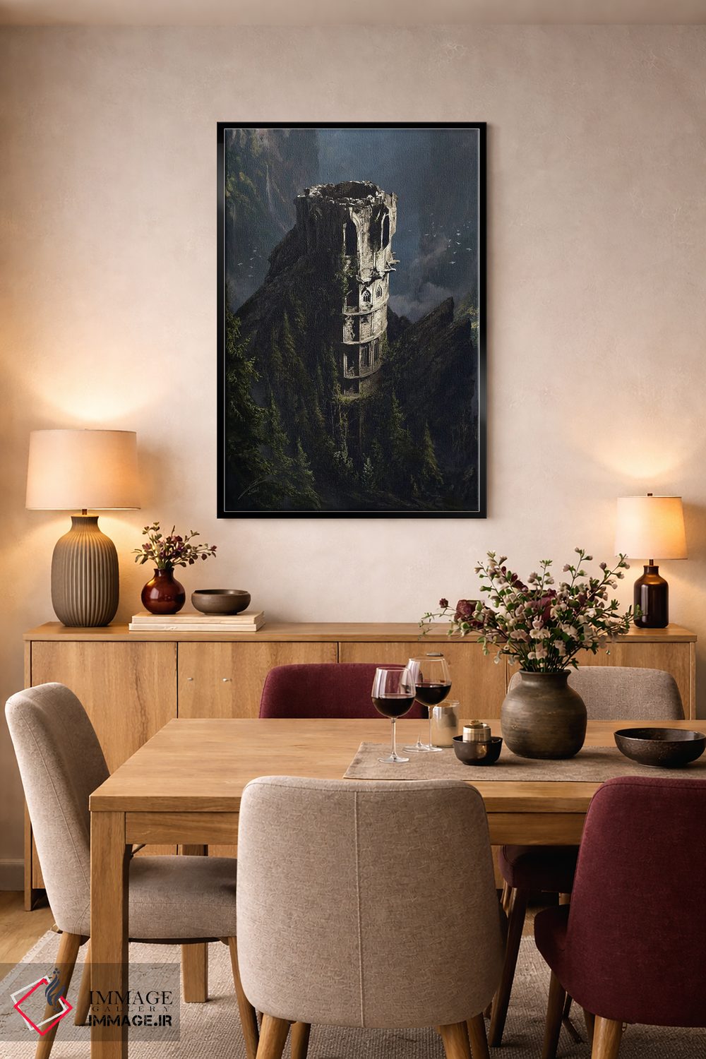 تابلو دکوراتیو نور روز بر دیوارها می خزد اثر جولیان باور - D5B