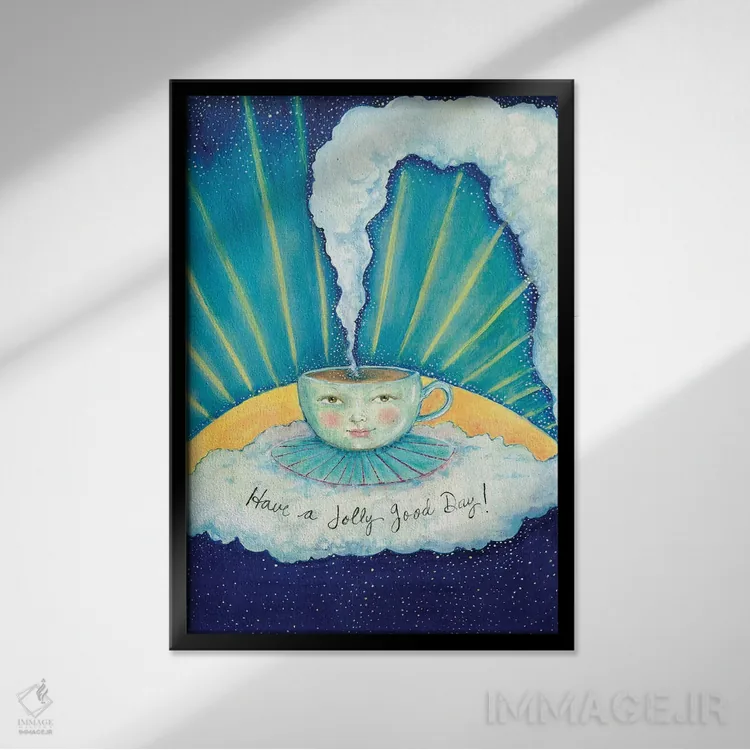 تابلو دکوراتیو روز شادی داشته باش! اثر جانا واشتی - نمای قابدار مشکی