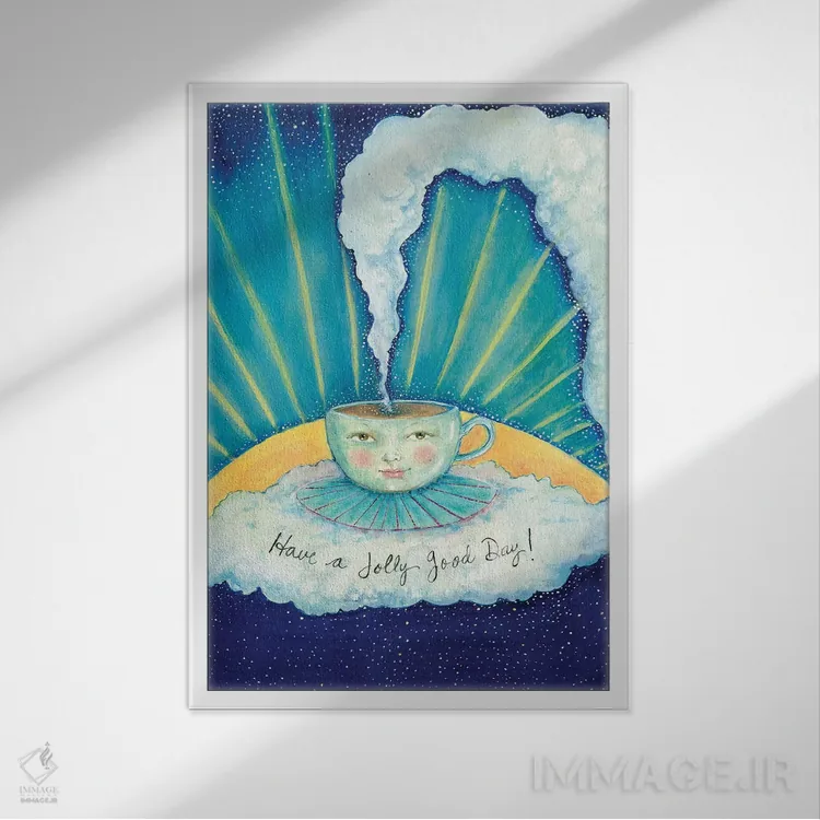 تابلو دکوراتیو روز شادی داشته باش! اثر جانا واشتی - نمای قابدار سفید