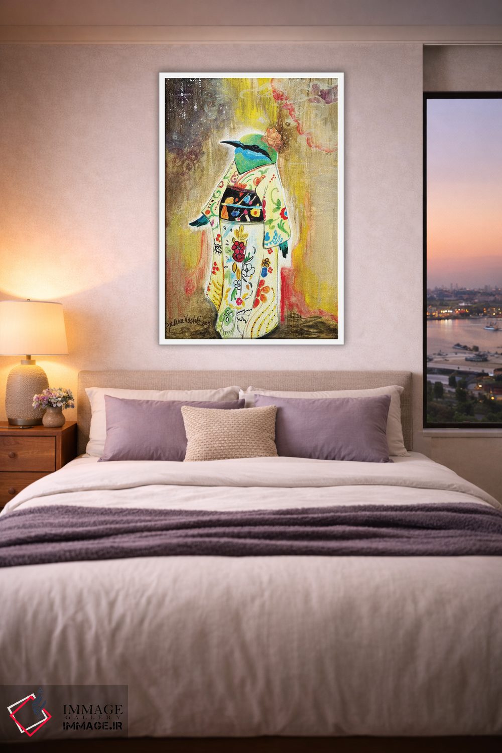 تابلو دکوراتیو پرنده ی کیمونوپوش اثر جانا واشتی - D3W