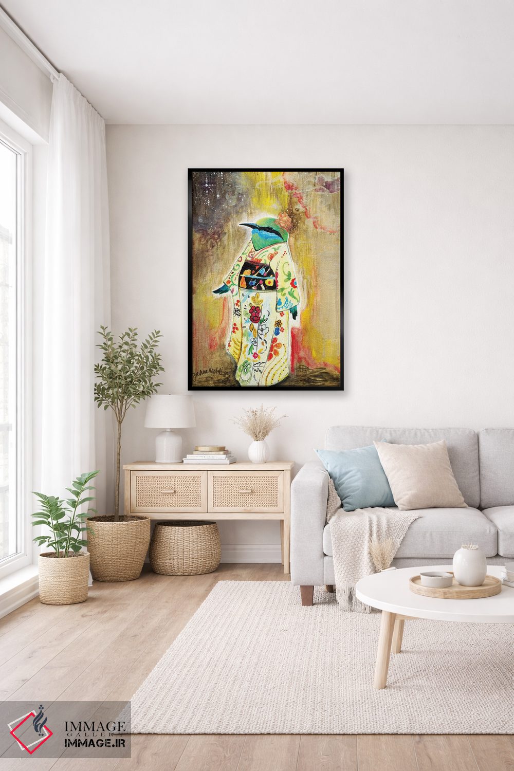 تابلو دکوراتیو پرنده ی کیمونوپوش اثر جانا واشتی - D5B