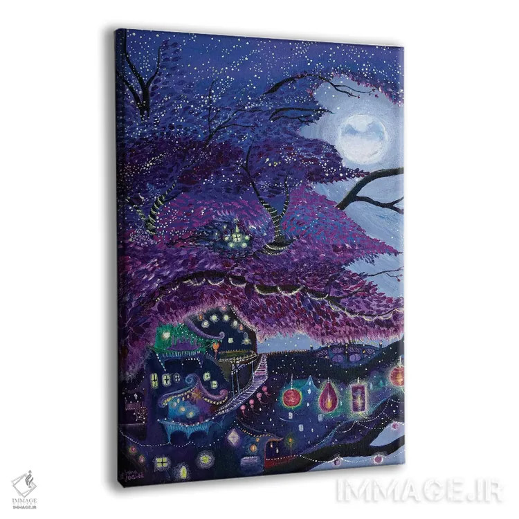 تابلو دکوراتیو رویای بنفش من اثر جانا واشتی - نمای پرسپکتیو محصول