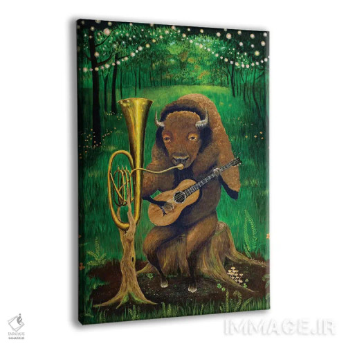 تابلو دکوراتیو گروه بوفالو تک نفره اثر جانا واشتی - نمای پرسپکتیو محصول