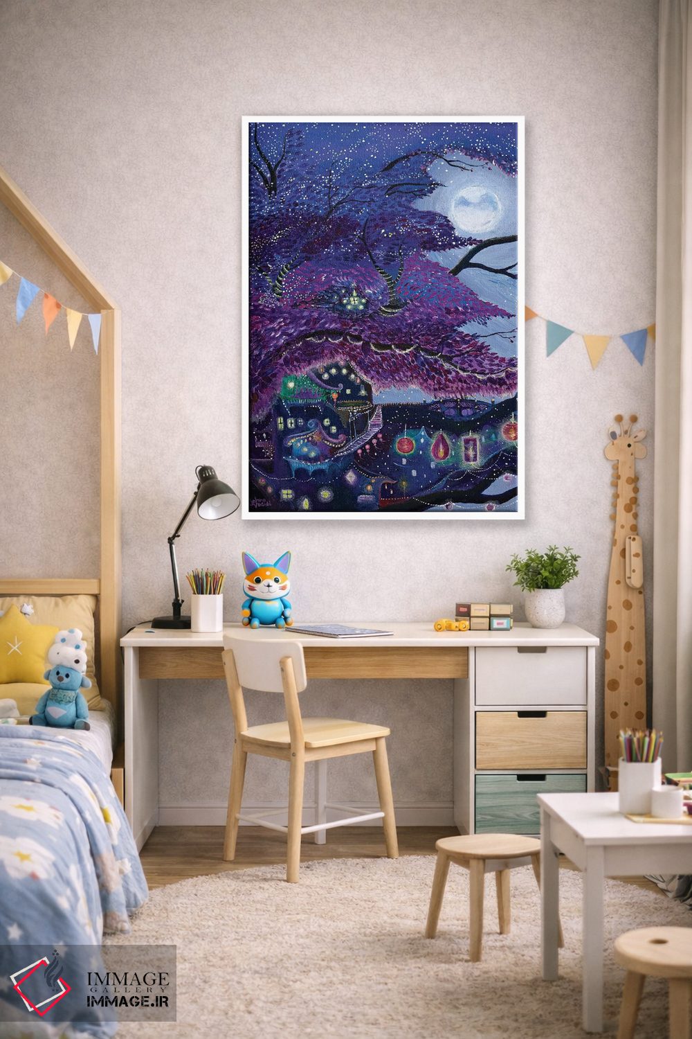 تابلو دکوراتیو رویای بنفش من اثر جانا واشتی - D1W