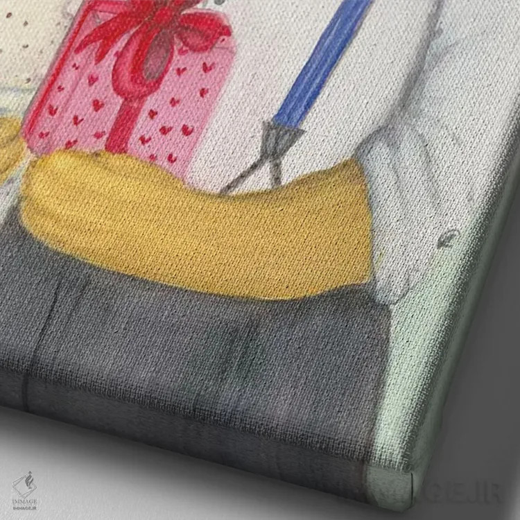 تابلو دکوراتیو روثی و هال اثر جانا واشتی - نمای نزدیک بافت بوم