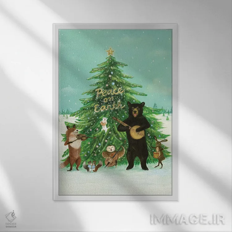 تابلو دکوراتیو صلح بر زمین اثر جانا واشتی - نمای قابدار سفید