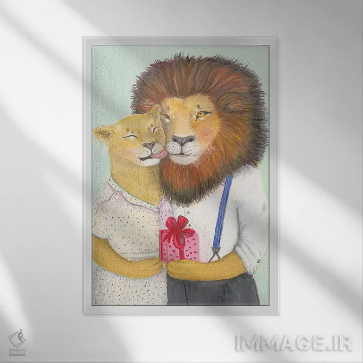 تابلو دکوراتیو روثی و هال اثر جانا واشتی - نمای قابدار سفید