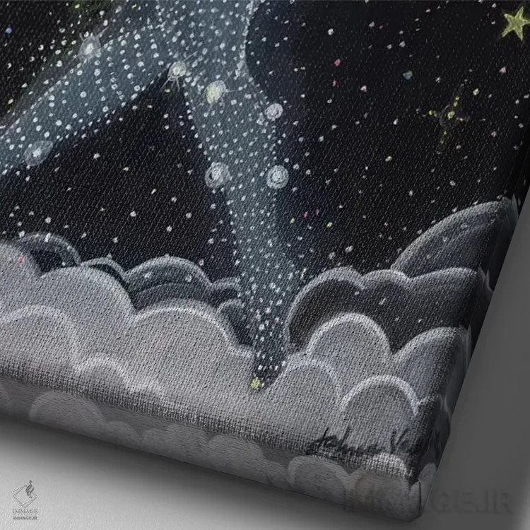 تابلو دکوراتیو ماه خواهر اثر جانا واشتی - نمای نزدیک بافت بوم