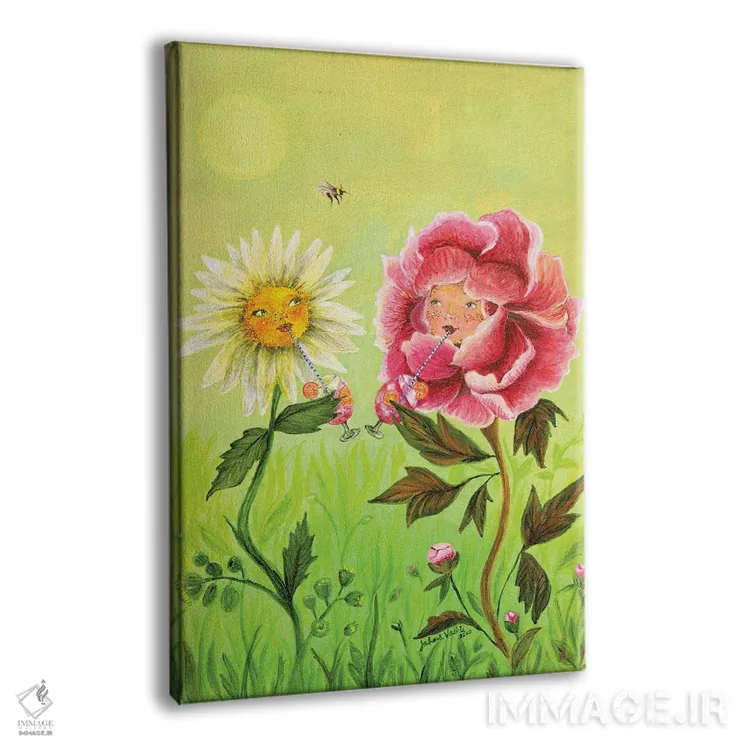 تابلو دکوراتیو گل های ساعت خوش اثر جانا واشتی - نمای پرسپکتیو محصول