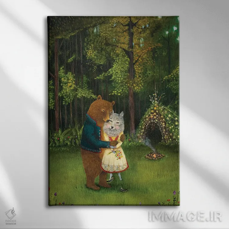 تابلو دکوراتیو شگفت زده شده اثر جانا واشتی - نمای روبهرو روی دیوار