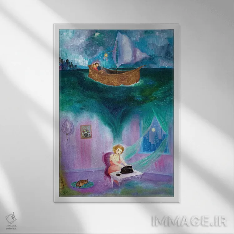 تابلو دکوراتیو پیام مخفی اثر جانا واشتی - نمای قابدار سفید