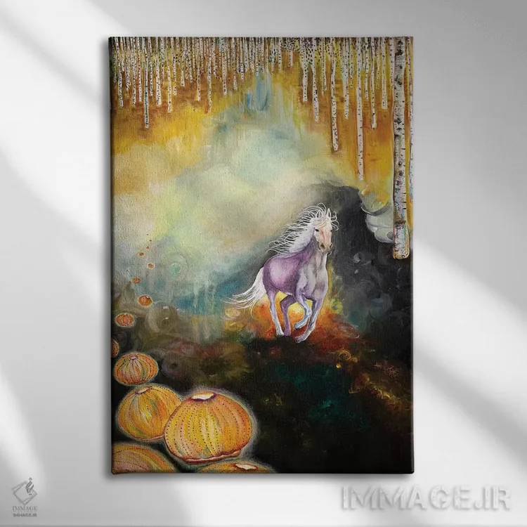 تابلو دکوراتیو سه زندگی اثر جانا واشتی - نمای روبهرو روی دیوار