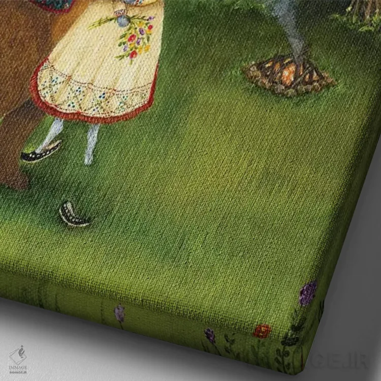 تابلو دکوراتیو شگفت زده شده اثر جانا واشتی - نمای نزدیک بافت بوم