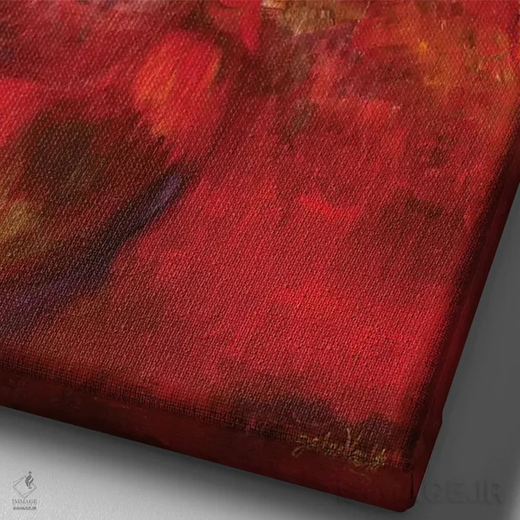 تابلو دکوراتیو The Mockingbird and The Maiden,خروس، مرغ مقلد و دوشیزه اثر جانا واشتی - نمای نزدیک بافت بوم