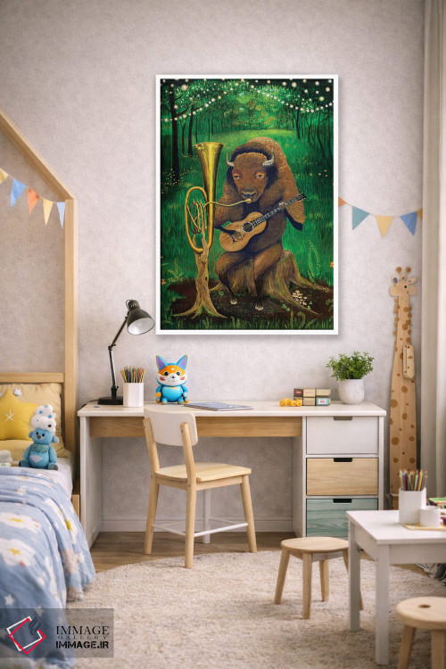 تابلو دکوراتیو گروه بوفالو تک نفره اثر جانا واشتی - D1W