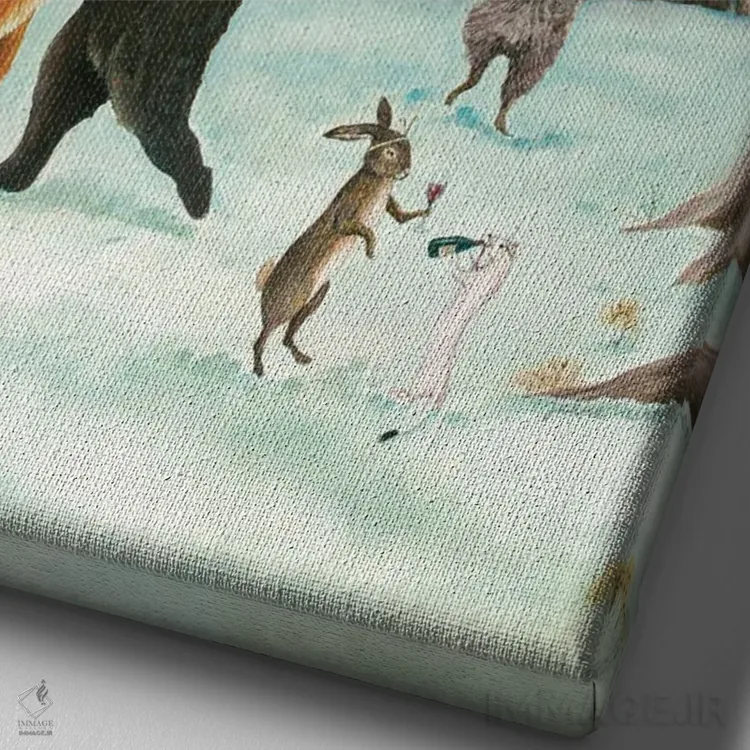 تابلو دکوراتیو افسون زمان کریسمس اثر جانا واشتی - نمای نزدیک بافت بوم