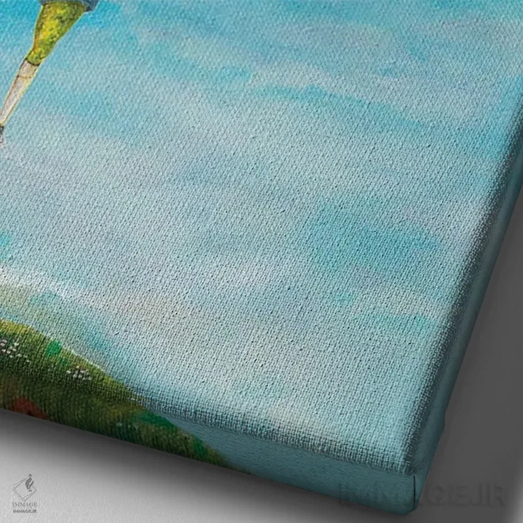 تابلو دکوراتیو دیگر کاری برای قورباغه نیست اثر جانا واشتی - نمای نزدیک بافت بوم