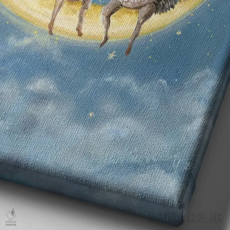 تابلو دکوراتیو مهمانی ماه اثر جانا واشتی - نمای نزدیک بافت بوم