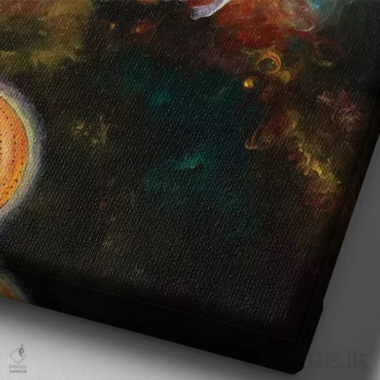 تابلو دکوراتیو سه زندگی اثر جانا واشتی - نمای نزدیک بافت بوم