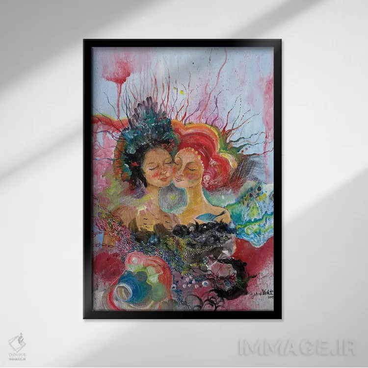 تابلو دکوراتیو دوست صمیمی اثر جانا واشتی - نمای قابدار مشکی