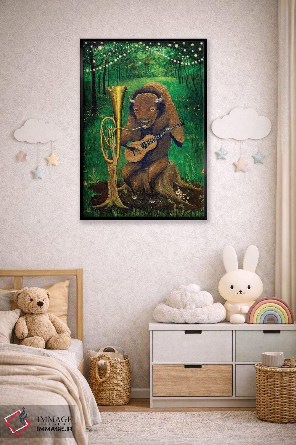 تابلو دکوراتیو گروه بوفالو تک نفره اثر جانا واشتی - D5B