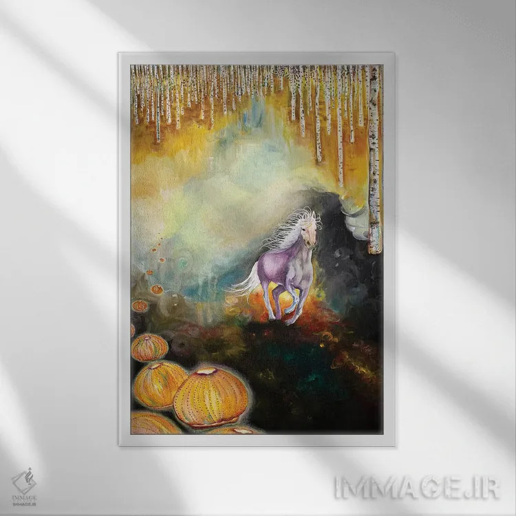 تابلو دکوراتیو سه زندگی اثر جانا واشتی - نمای قابدار سفید