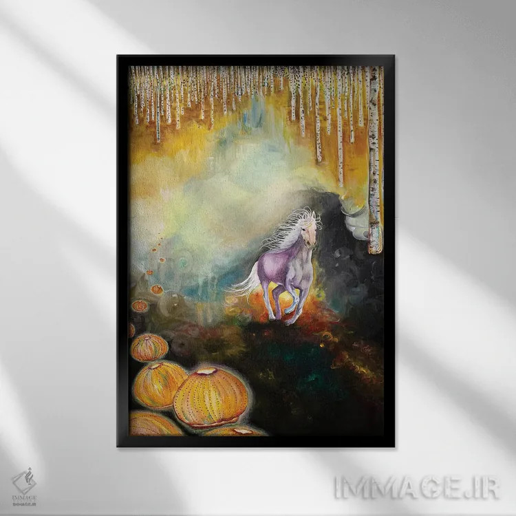 تابلو دکوراتیو سه زندگی اثر جانا واشتی - نمای قابدار مشکی