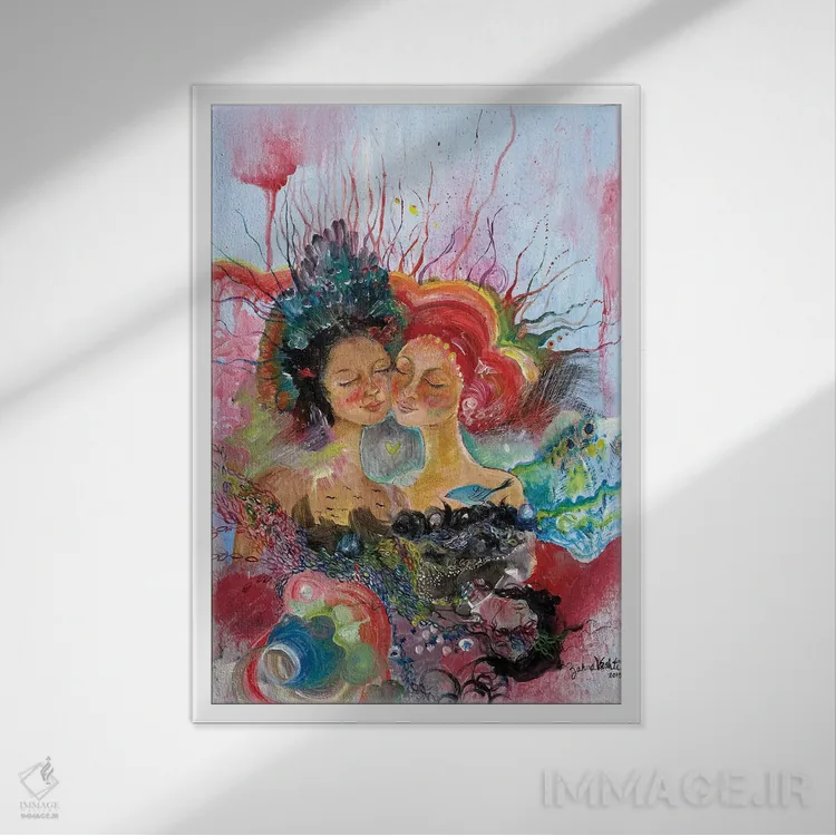 تابلو دکوراتیو دوست صمیمی اثر جانا واشتی - نمای قابدار سفید